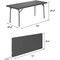 Dorel Zown Corner Blow Mold Large Folding Table, 72"x 30", 29.25" Height, Gray